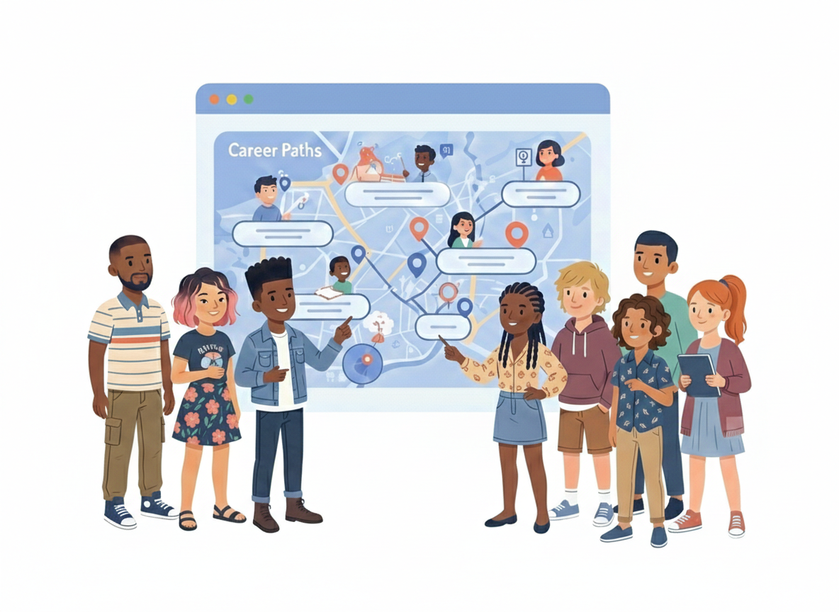 Students exploring career paths